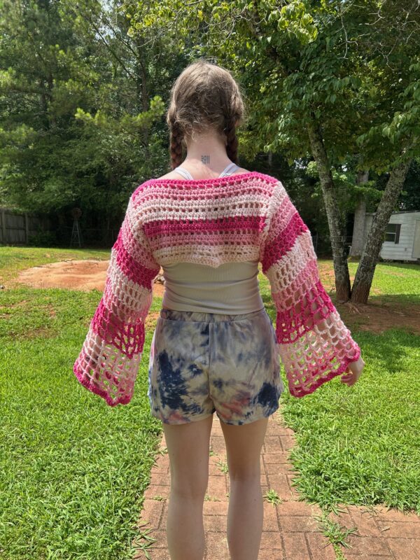Crochet Crop Top - Pink - Image 2