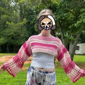 Crochet Crop Top - Pink
