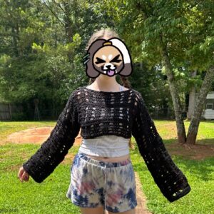 Crochet Crop Top - Black