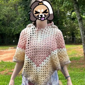 Crochet Poncho - Tan