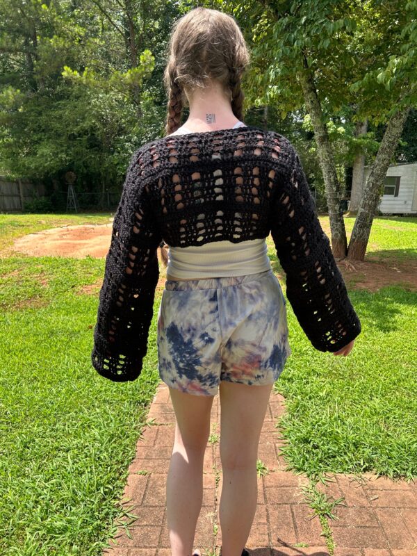 Crochet Crop Top - Black - Image 2